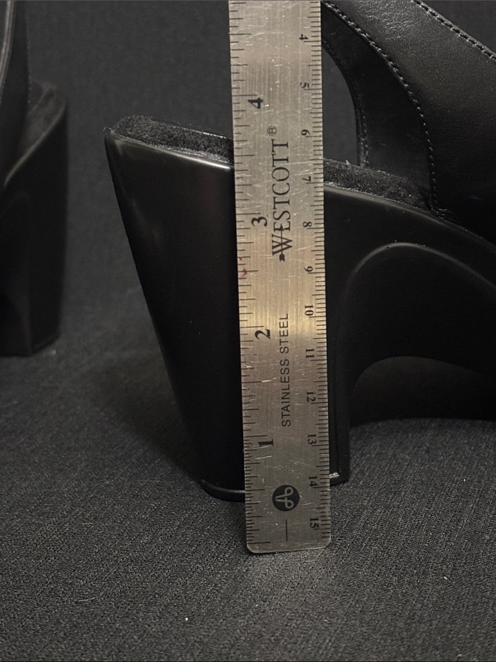 Aerosoles Black Leather Slingback Peep Toe Platform Comfort Heels Women’s 8.5 - Picture 9 of 10